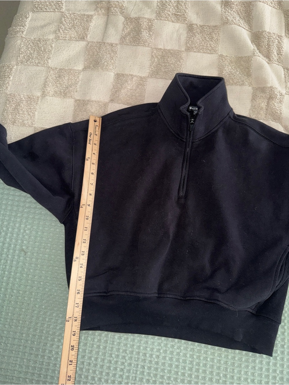 Athleta Seasoft Quarter Zip Sweatshirt Black Pullover Small - Picture 3 of 5